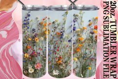 15x Watercolor Flower Field Tumbler Wrap Bundle 20oz PNG Product Image 10