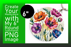 Stylish Circle Design Keychain Template , Flowers Product Image 1