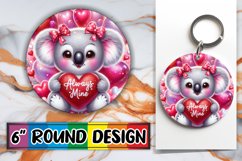 Cozy Circle Car Coaster Sublimation, Valentines Product Image 1