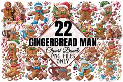 Gingerbread Man Clipart Bundle PNG Product Image 1