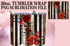 Fashionable 3D Leopard and Flower Tumbler Wrap Art Product Image 1