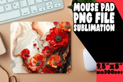 Marble and Flower 3D Mouse Pad Design Sublimation Product Image 1