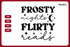 Christmas Bookish Quote SVG | Frosty Nights, Flirty Reads Product Image 3