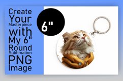 Funny Feline Charm Sublimation Circle Design Keychain Product Image 1