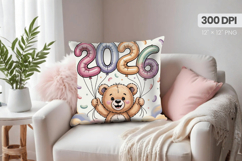 Happy New Year PNG Pillow, Festive New Year's Eve 2026 PNG Product Image 1