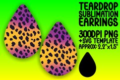Abstract Leopard Teardrop Earring Wrap Gradient Pattern PNG Product Image 1