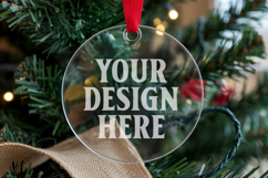 Acrylic Christmas Ornament Mockup , christmas ornament mocku Product Image 1