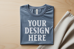 Athletic Heather Folded Bella Canvas 3001 Flat Lay T-Shirt Product Image 1