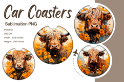 Highland Cow Car Coasters Accessories Western Keychain_85 Product Image 1