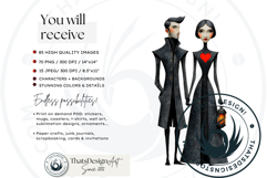 Red Thread Cliparts &amp; Backgrounds for DIY Card, Junk Journal Product Image 2