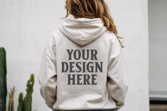 White Gildan 18500 Hoodie Sweatshirt Mockup, Unisex Hoodie Product Image 1