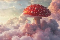 Enchanted mushroom in cloudscape dreamworld Product Image 1
