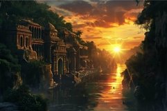 Majestic Ancient city sunset. Historic travel Product Image 1