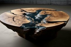 Elegant river table design with wood and resin Product Image 1