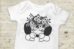Puppy Dog face eyelashes with flowers svg Product Image 3