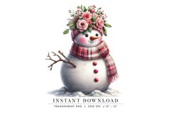 Snowman Clipart Watercolor Transparent PNG Product Image 1