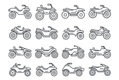 Sport quad bike icons set, outline style Product Image 1