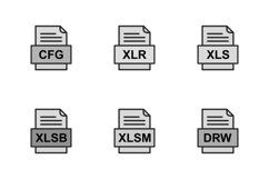 Set Of File Formats Icons Product Image 1