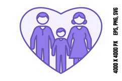 Colored Happy Family Icon Product Image 1