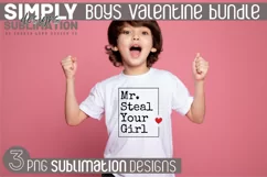 Boys Valentine Sublimation Design| Png | Mr Steal Your Heart Product Image 4