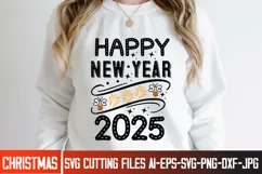 Happy New Year 2025 SVG Design, New Year 2025 SVG Cut Files Product Image 2