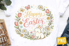 Cute Easter Bunny Sublimation PNG Spring Shirt Design Product Image 1