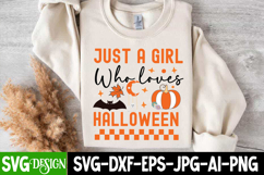 Just a Girl Who Loves Halloween SVG Design ,Halloween SVG Product Image 4