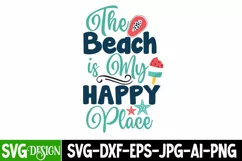 The Beach is My Happy Place SVG Design,Summer Vintage SVG Product Image 1