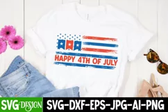 Happy 4th of July SVG Design,Happy 4th of July SVG Cut File Product Image 2