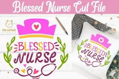 Blessed Nurse SVG, Nurse Floral Monogram SVG, Nurse Tattoo Product Image 6