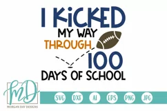 100 Days of School Football SVG DXF PNG Cut File Product Image 2