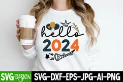 Happy New Year 2024 SVG | Hello 2024 SVG | New Years Design Product Image 2