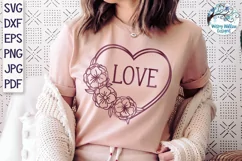 Love Heart with Flowers SVG | Valentine's Day SVG Product Image 2