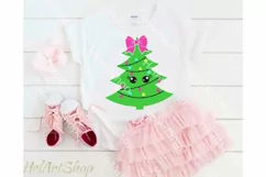 Cute Christmas Tree SVG, Girl Christmas SVG Product Image 2