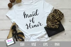 Maid of honor SVG - Bridal party SVG file, handlettered Product Image 1