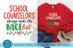 Christmas School Counselor svg - School Counselor nice list Product Image 1