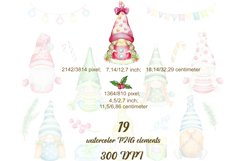 Christmas Gnome Clipart. Watercolor Scandinavian cute gnomes Product Image 2
