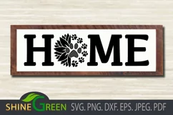 Sunflower Dog Cat Home Sign SVG with Paws Product Image 1