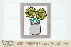 3D Layered Sunflower Bouquet - SVG - PNG - EPS - DX Product Image 2