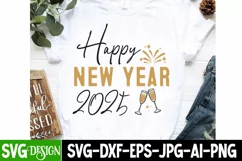 Happy New Year 2025 SVG Design,New Year SVG Designs Product Image 1