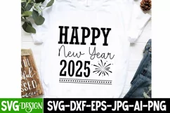 Happy New Year 2025 SVG Design,New Year SVG Cut File Product Image 2