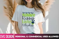 Bunny Kisses Easter Wishes SVG Cut File,Happy Easter Day SVG Product Image 3