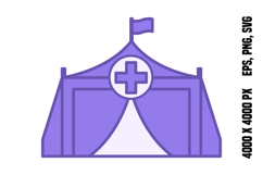 Colored Refugee Camp Icon Product Image 1