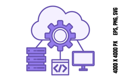 Colored IT Infrastructure Icon Product Image 1