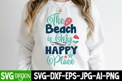 The Beach is My Happy Place SVG Design,Summer Vintage SVG Product Image 2
