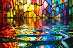 Stained Glass Water Reflection Background Wallpaper Product Image 1