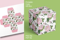 Printable Light Pink Roses Cube Gift Boxes Set of 4 Product Image 7