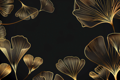 Golden Ginkgo Leaves Background Wallpaper Product Image 1