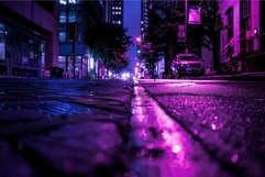 Mystical urban nightscape with rainsoaked streets Product Image 1