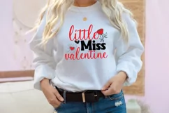 Little Miss Valentine SVG Cut File,Valentine's Day SVG Product Image 1